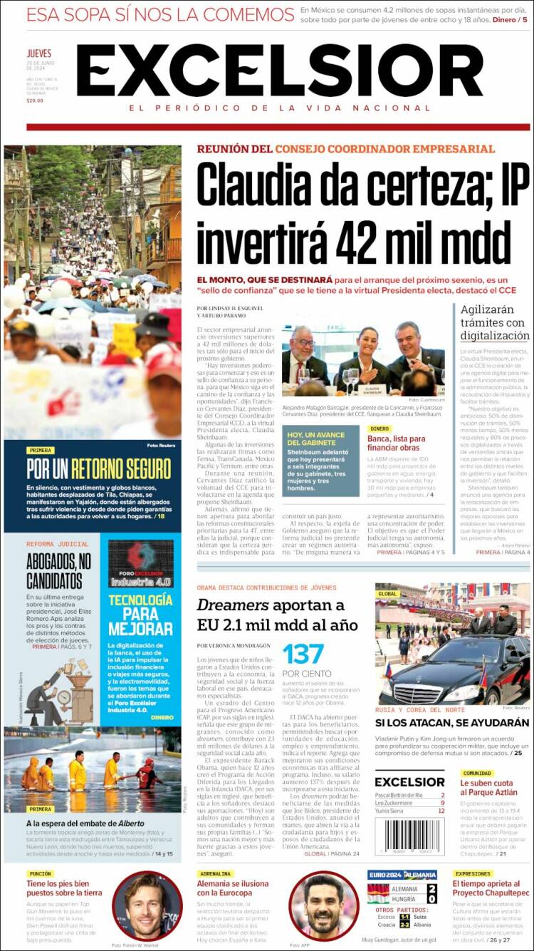 Portada de Excelsior (México)