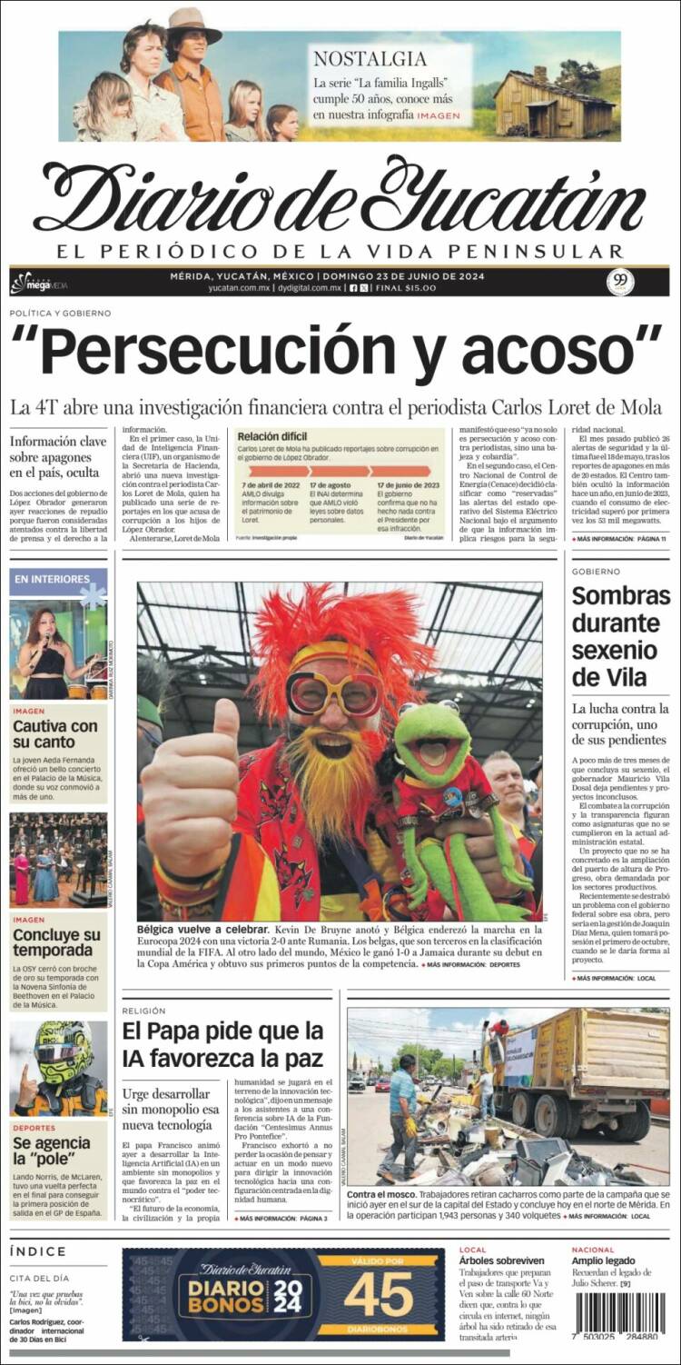 Portada de Diario de Yucatán (México)