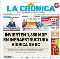 Portada de La Crónica de Baja California (México)