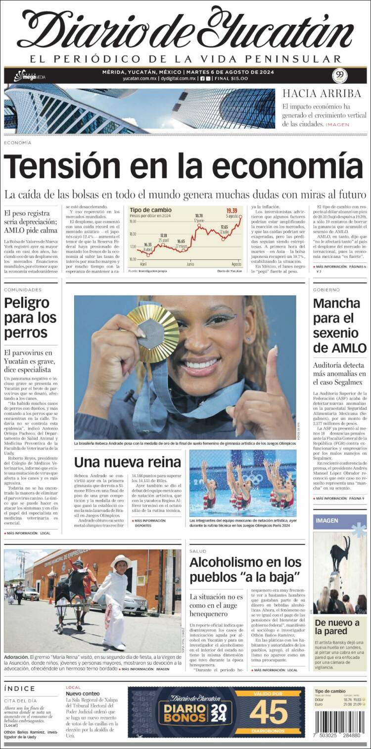 Portada de Diario de Yucatán (México)