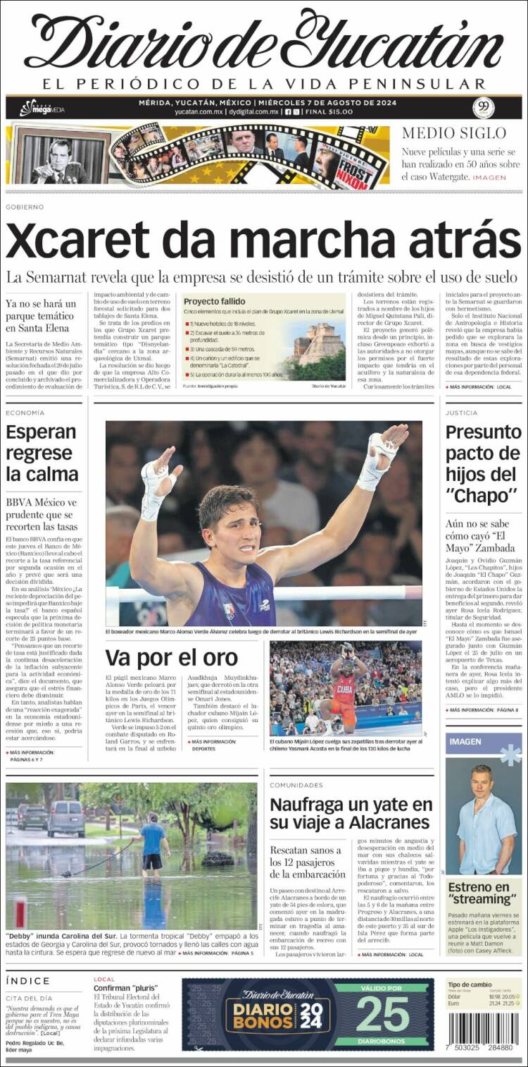 Portada de Diario de Yucatán (México)