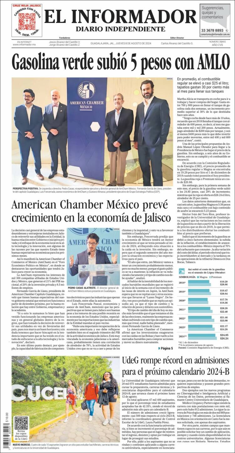 Portada de El Informador (México)