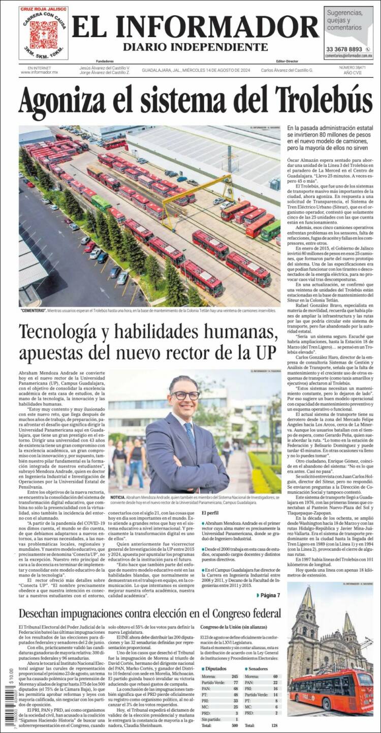 Portada de El Informador (México)