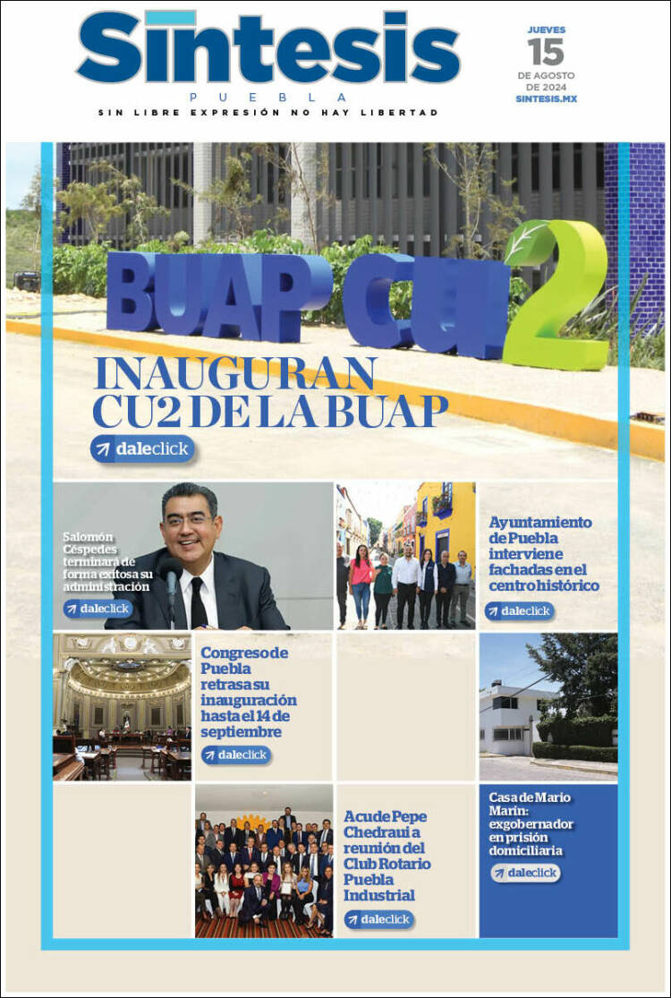 Portada de Síntesis - Puebla (México)