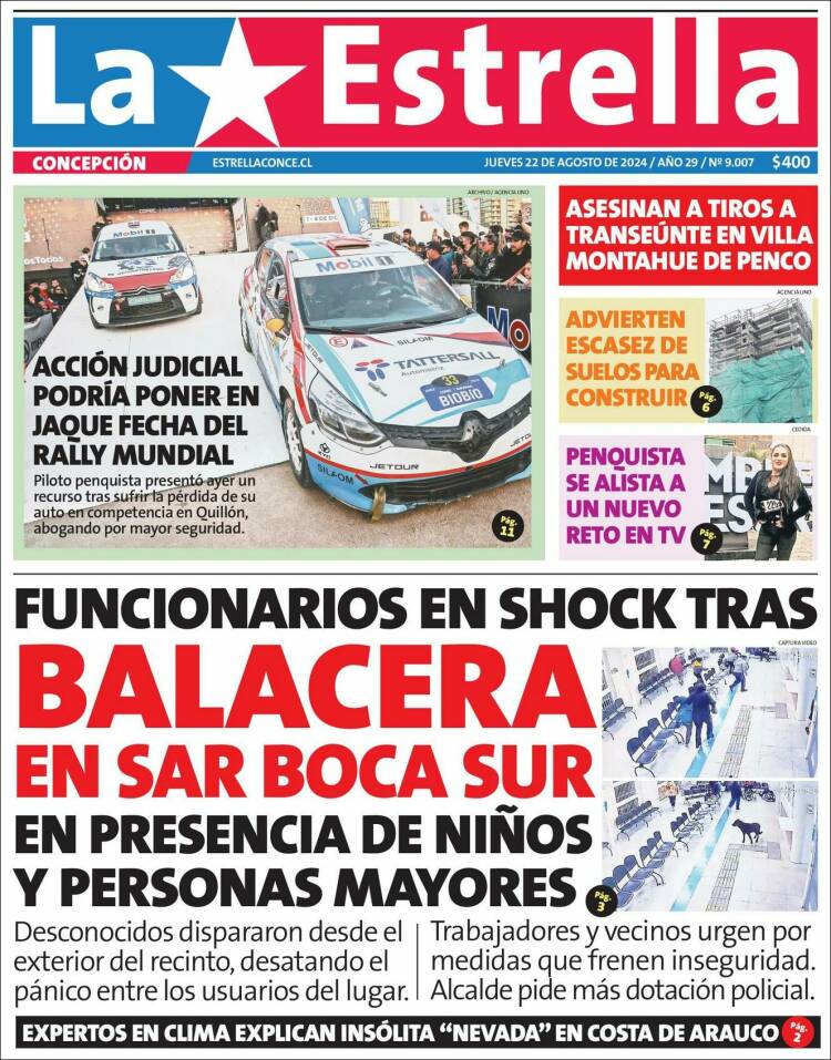 Portada de La Estrella de Concepción (Chile)