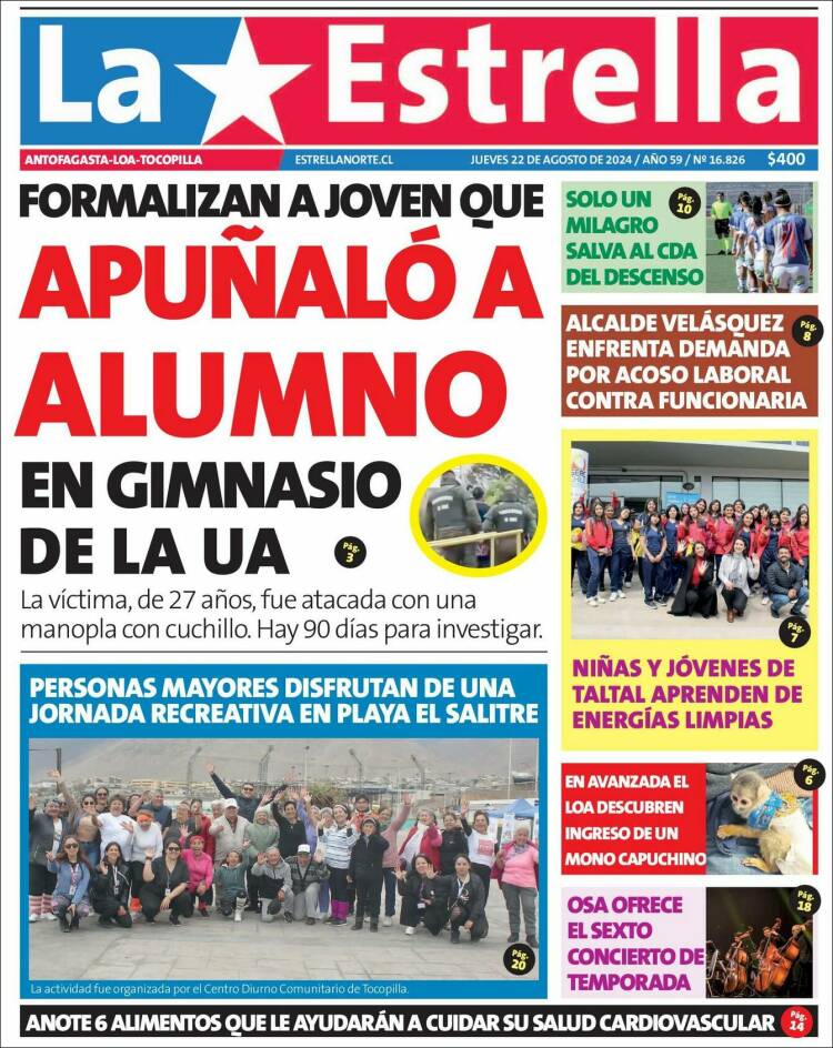 Portada de La Estrella del Norte (Chile)