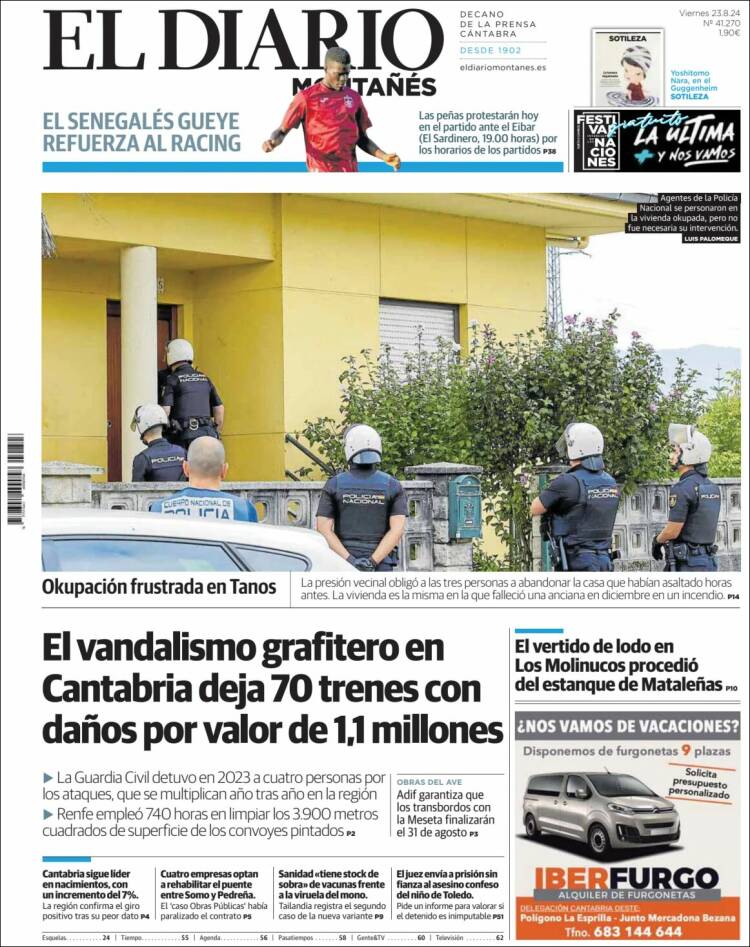 Portada de El Diario Montañés (España)