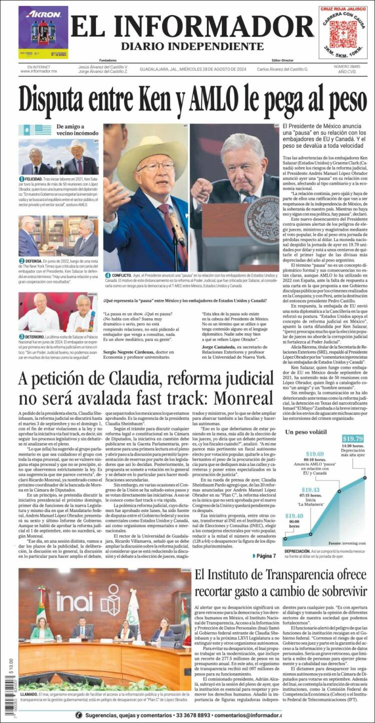 Portada de El Informador (México)