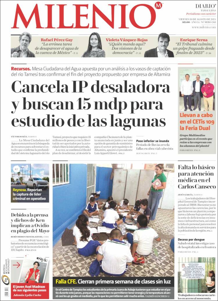 Portada de Milenio - Tamaulipas (México)