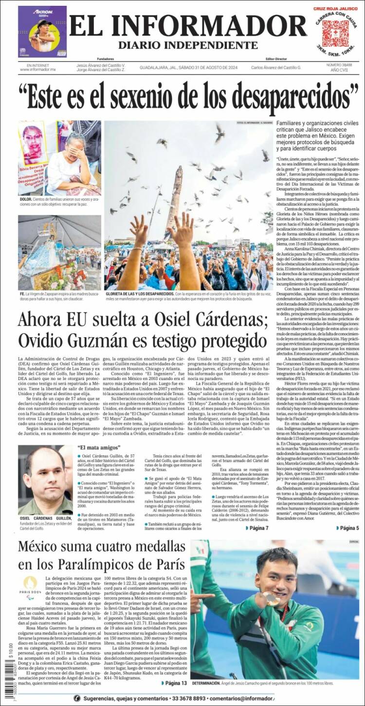 Portada de El Informador (México)