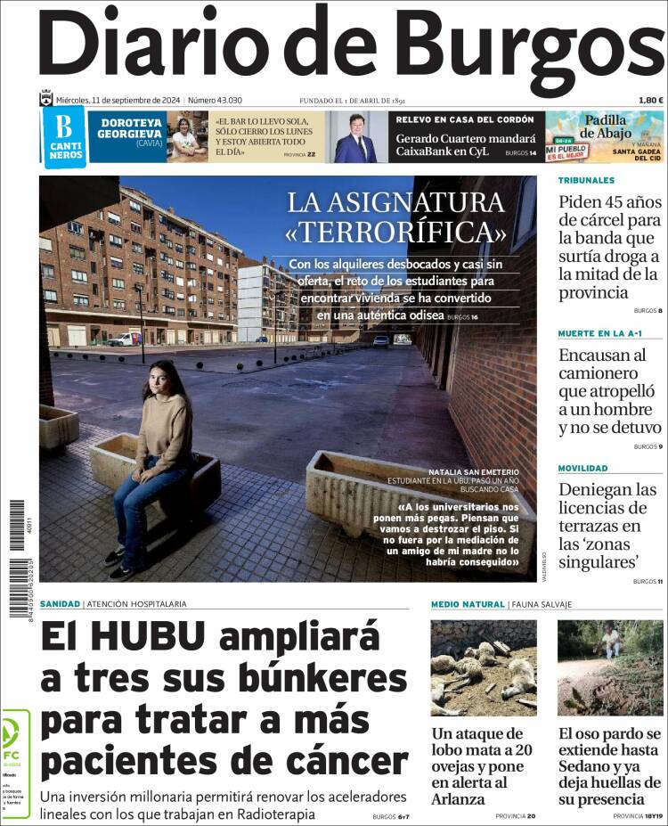 Portada de Diario de Burgos (España)