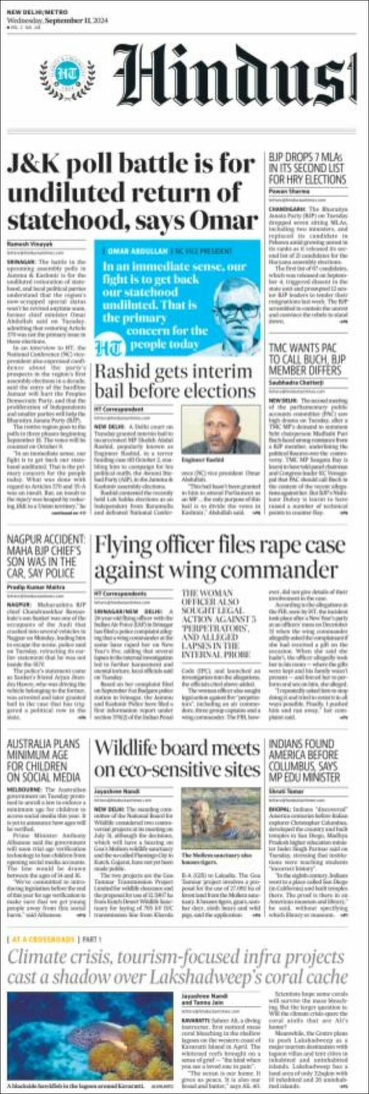 Portada de Hindustan Times (India)