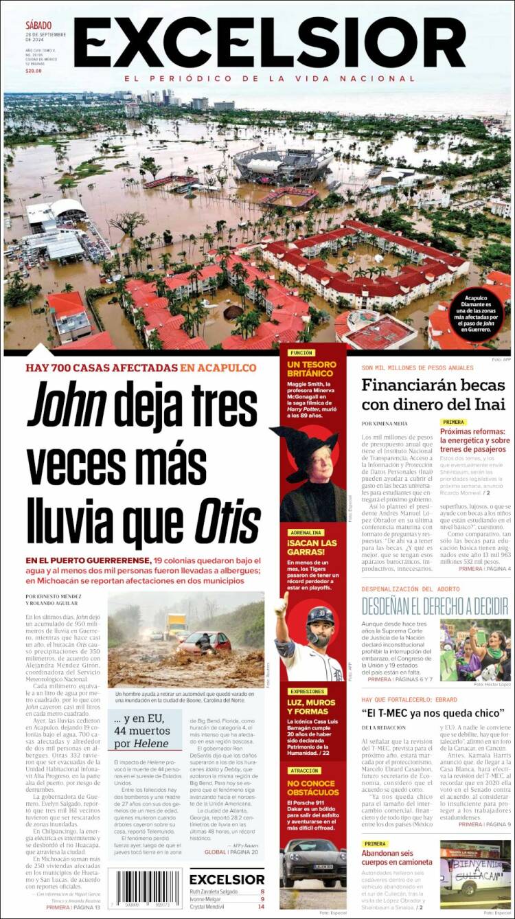 Portada de Excelsior (México)