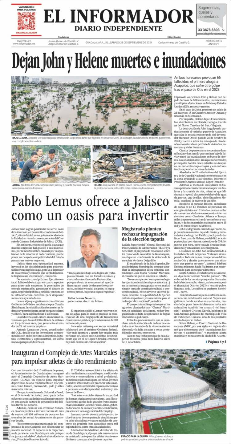 Portada de El Informador (México)