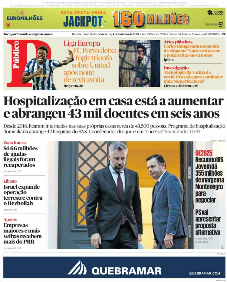 Portada de Público (Portugal)