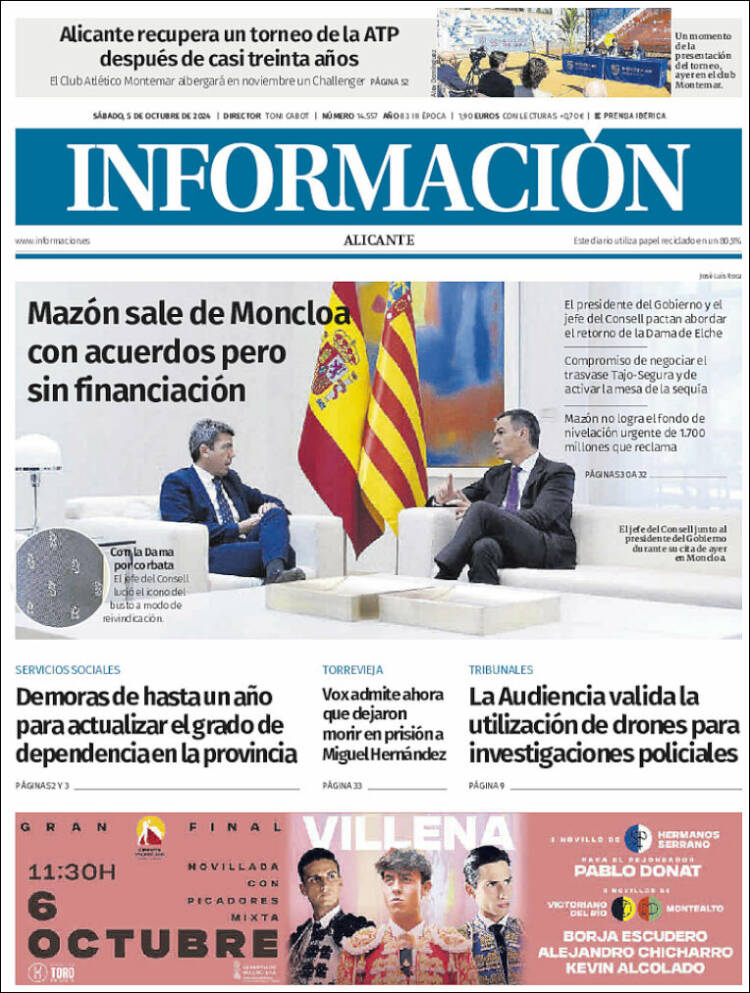 Portada de Diario Información (España)