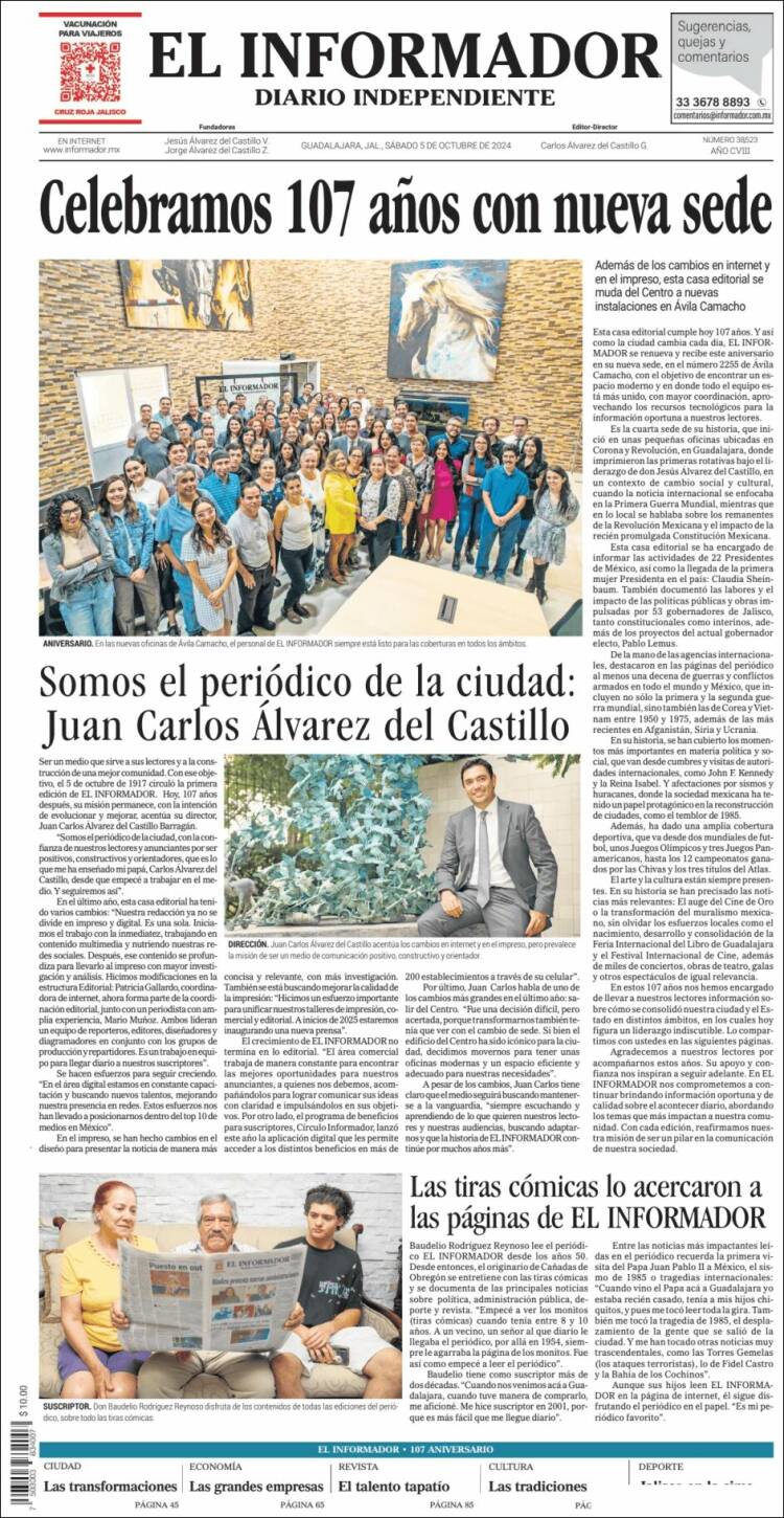 Portada de El Informador (México)