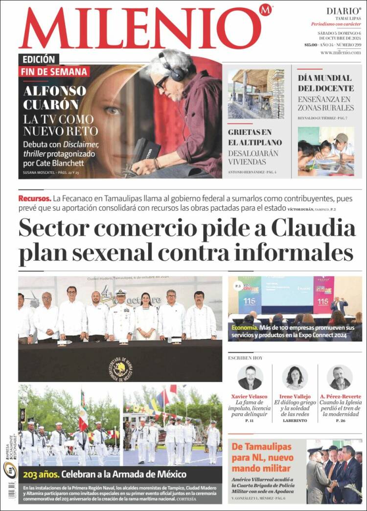 Portada de Milenio - Tamaulipas (México)