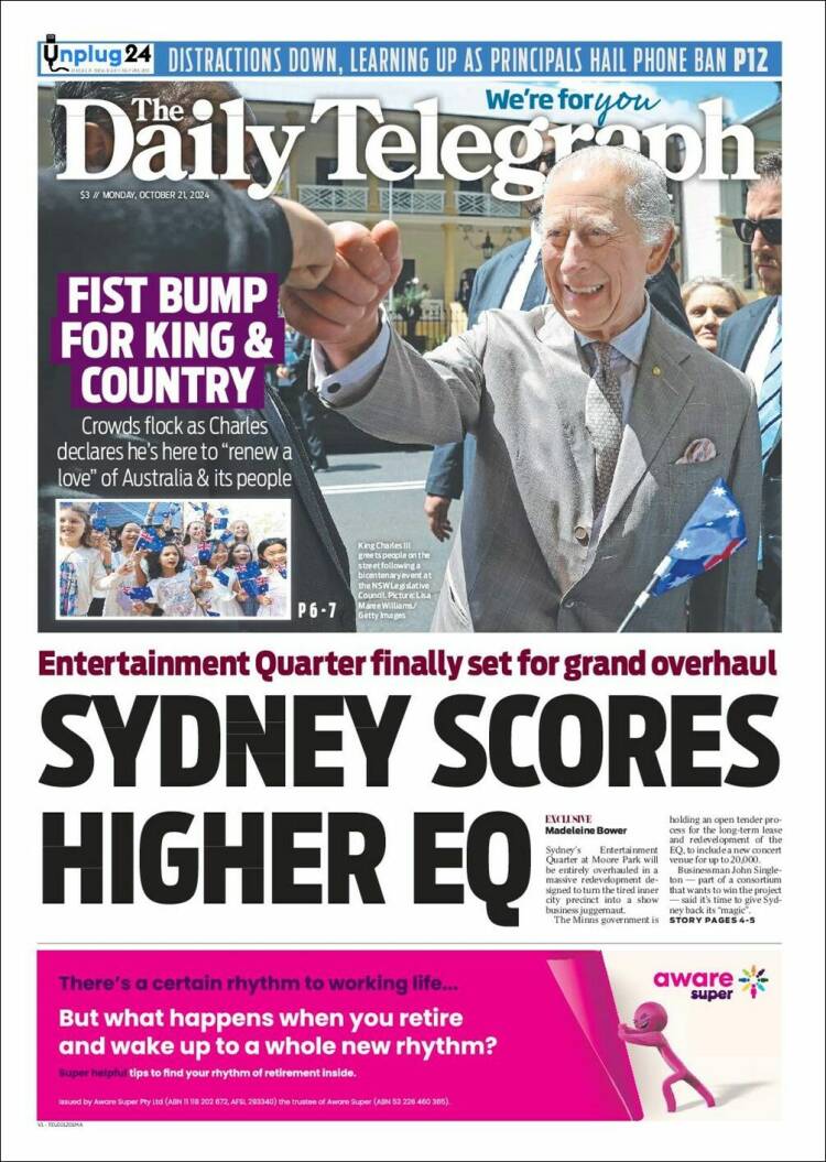 Portada de The Daily Telegraph (Australia)
