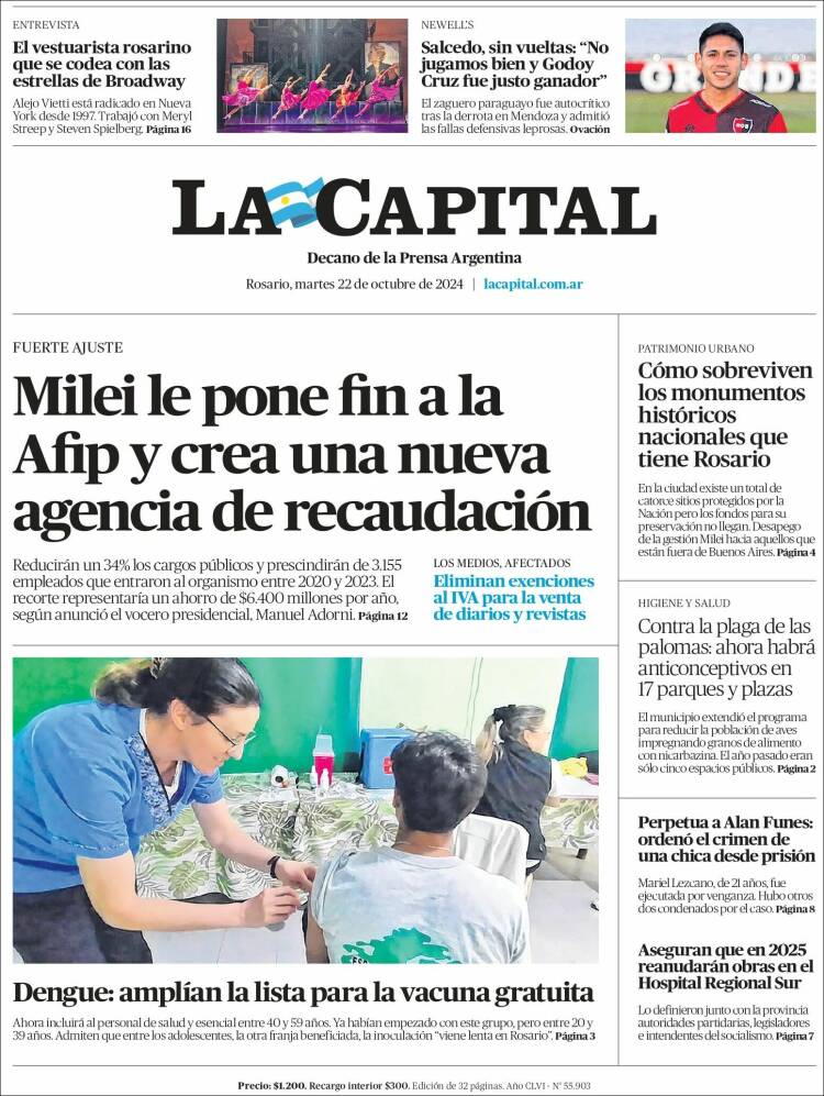 Portada de La Capital - Rosario (Argentina)