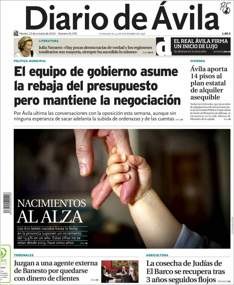 Portada de Diario de Ávila (España)