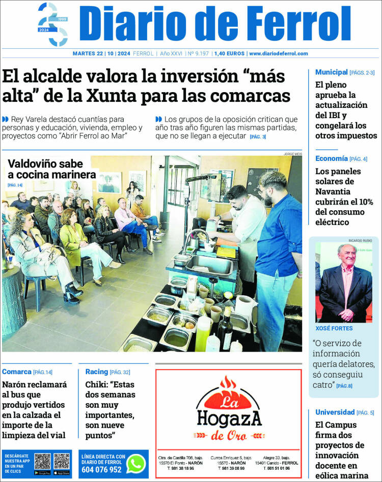 Portada de Diario de Ferrol (España)