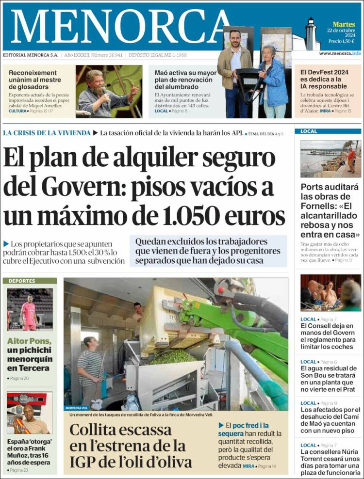 Portada de Menorca - Diario Insular (España)