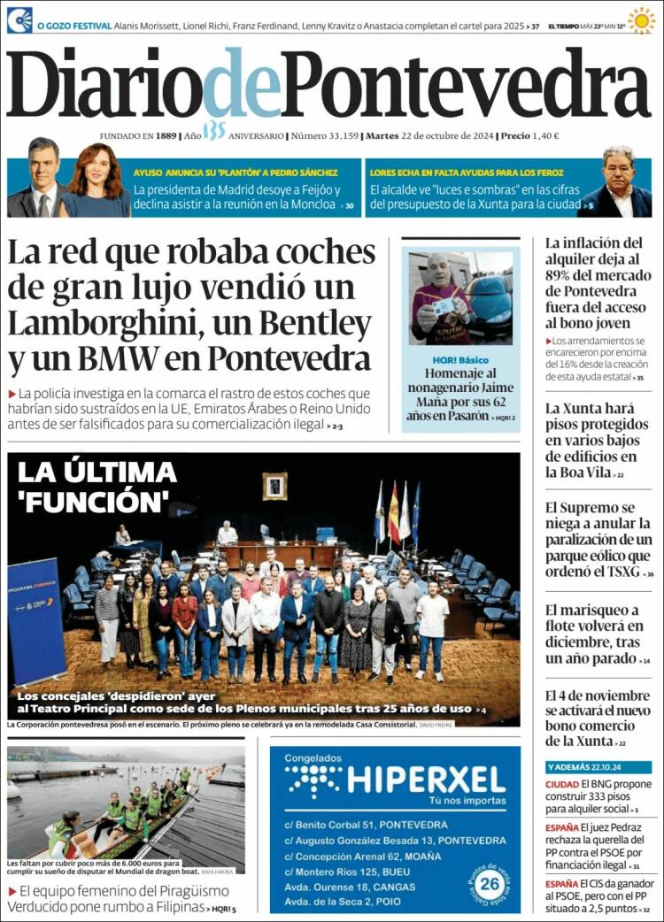 Portada de Diario de Pontevedra (España)