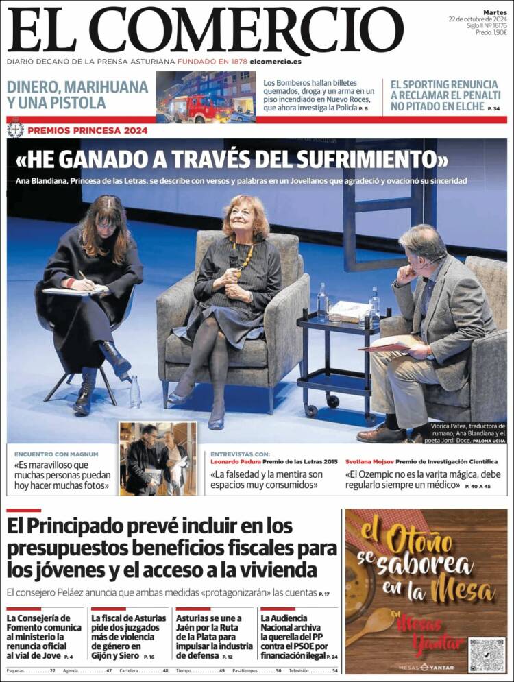 Portada de El Comercio - Gijón (España)