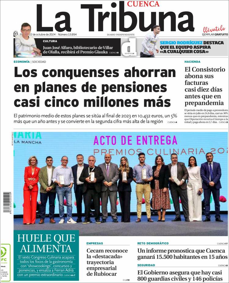 Portada de La Tribuna de Cuenca (España)