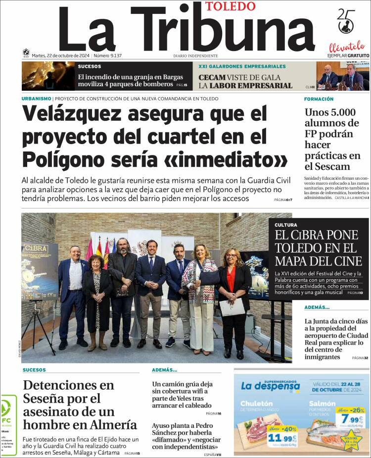 Portada de La Tribuna de Toledo (España)