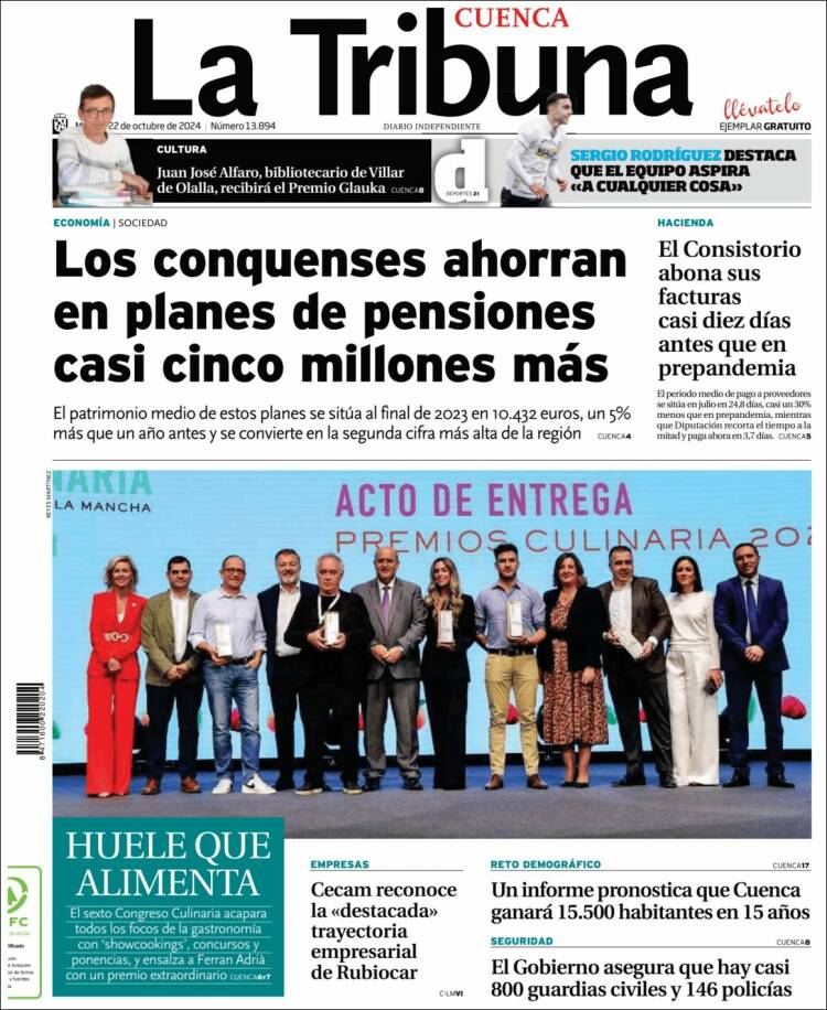 Portada de La Tribuna de Cuenca (España)