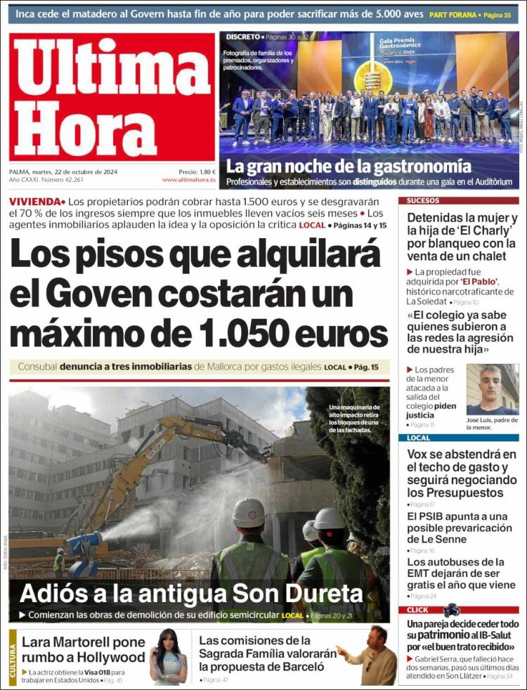 Portada de Última Hora (España)