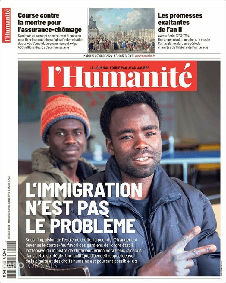 Portada de l'Humanite (Francia)