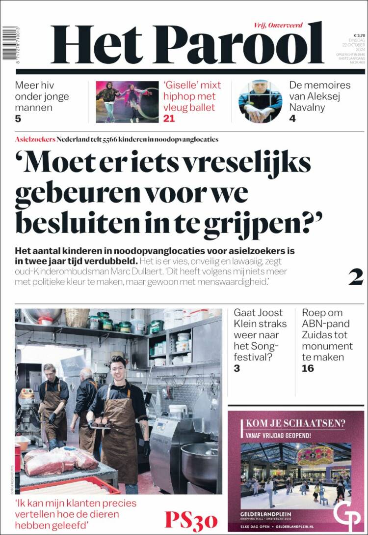 Portada de Het Parool (Países Bajos)