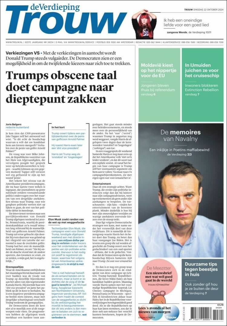 Portada de Trouw (Países Bajos)