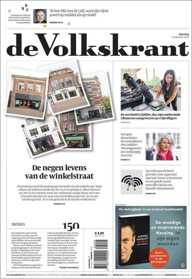 Portada de De Volkskrant (Países Bajos)