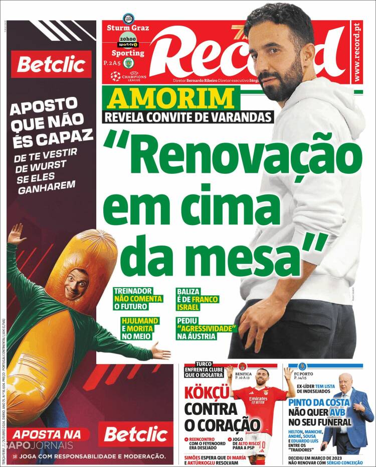 Portada de Record (Portugal)