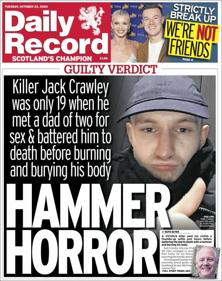 Portada de Daily Record (Reino Unido)