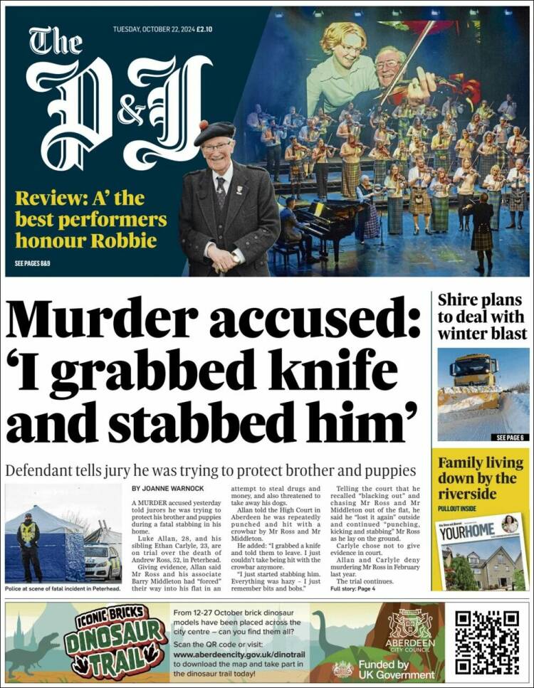 Portada de The Press and Journal (Reino Unido)