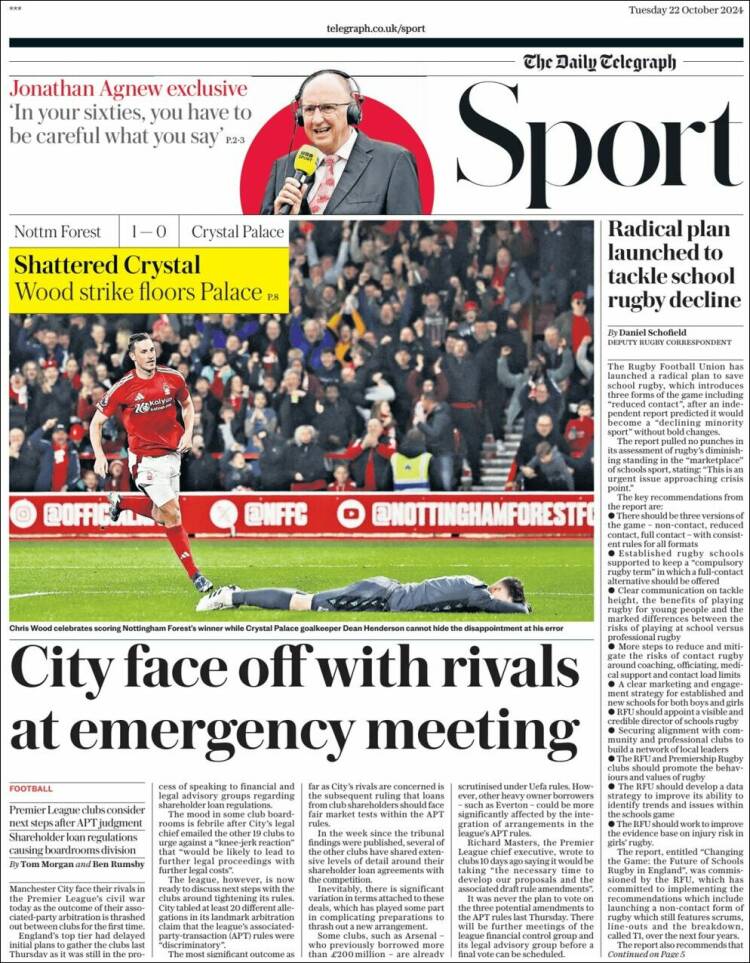 Portada de Telegraph Sport (Reino Unido)