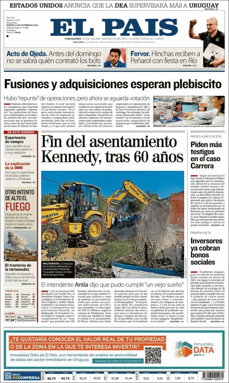 Portada de El País (Uruguay)