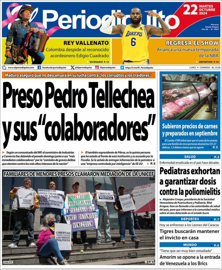 Portada de Periodiquito de Aragua (Venezuela)
