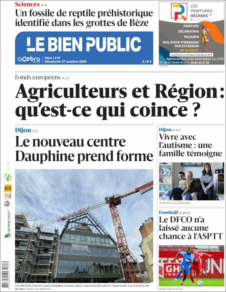 Portada de Le Bien Public (Francia)