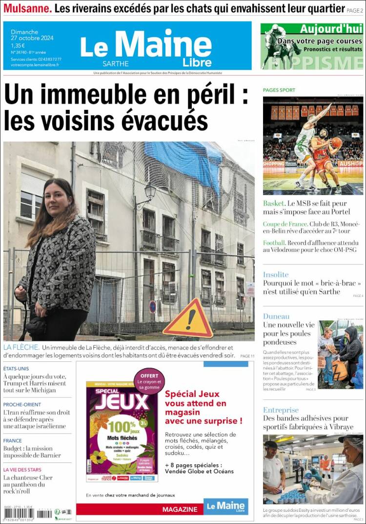 Portada de Le Maine Libre (Francia)