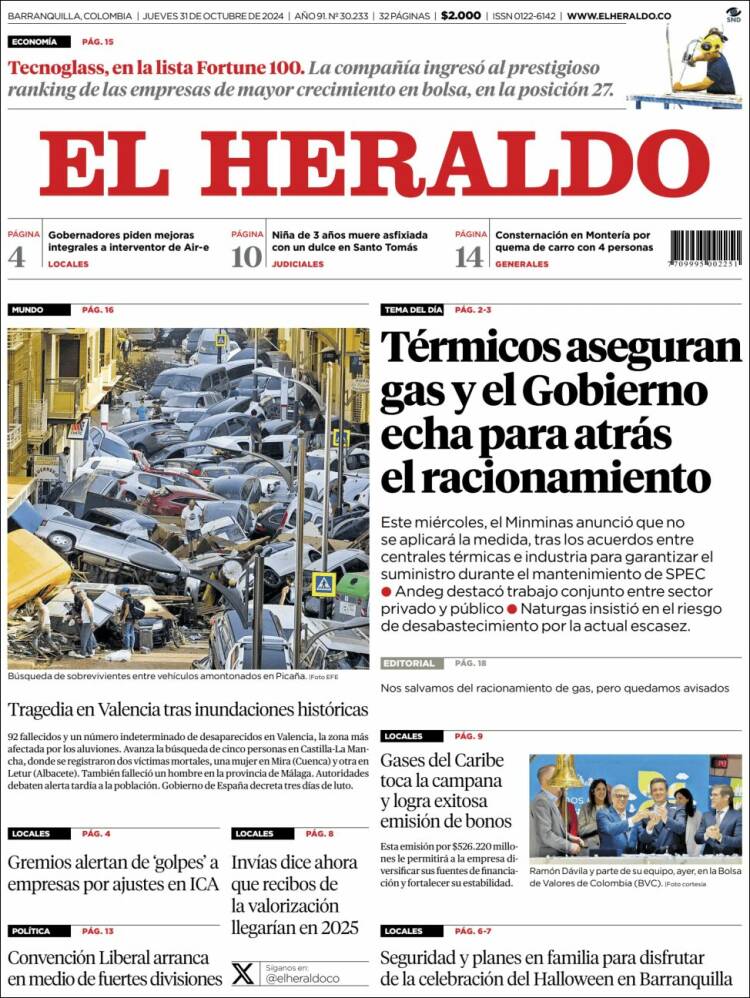 Portada de El Heraldo (Colombia)