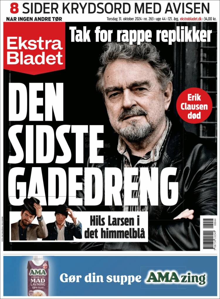 Portada de Ekstra Bladet (Dinamarca)