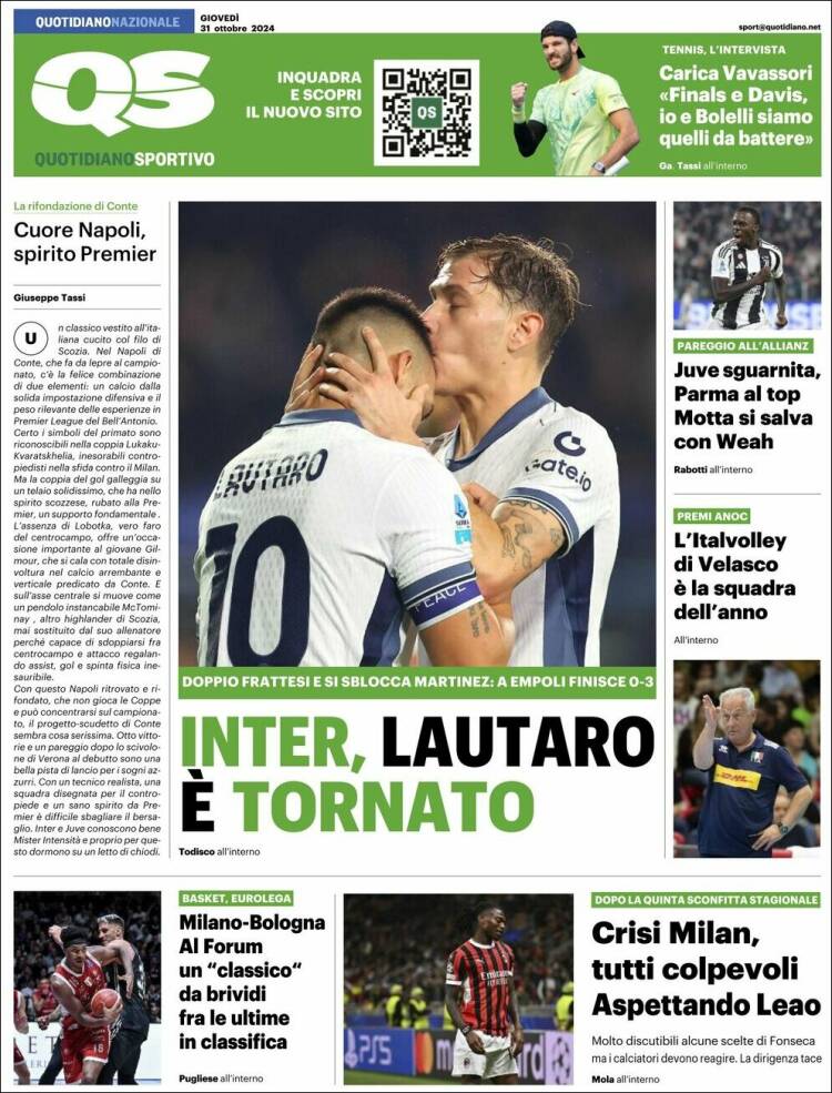 Portada de Quotidiano Sportivo (Italia)