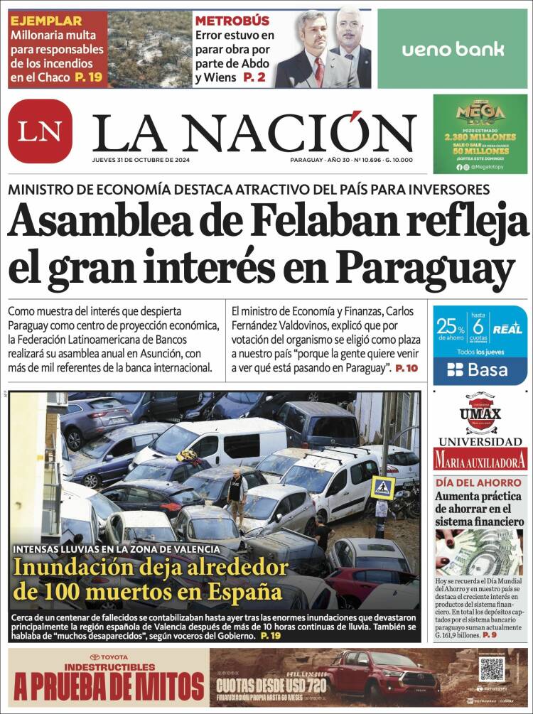 Portada de La Nación (Paraguay)
