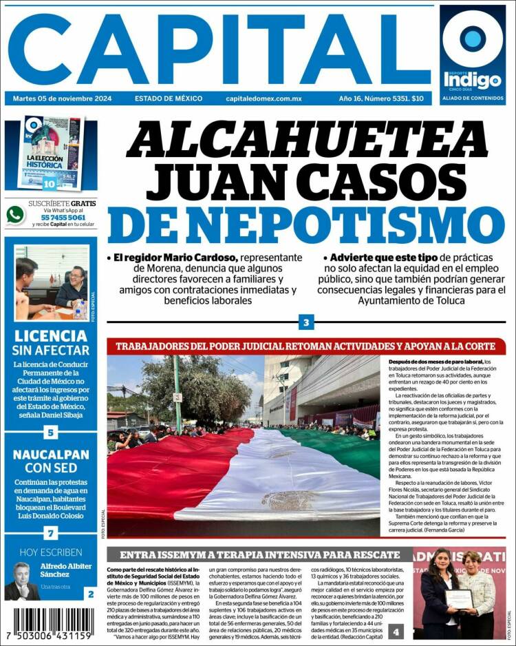 Portada de Capital México (México)